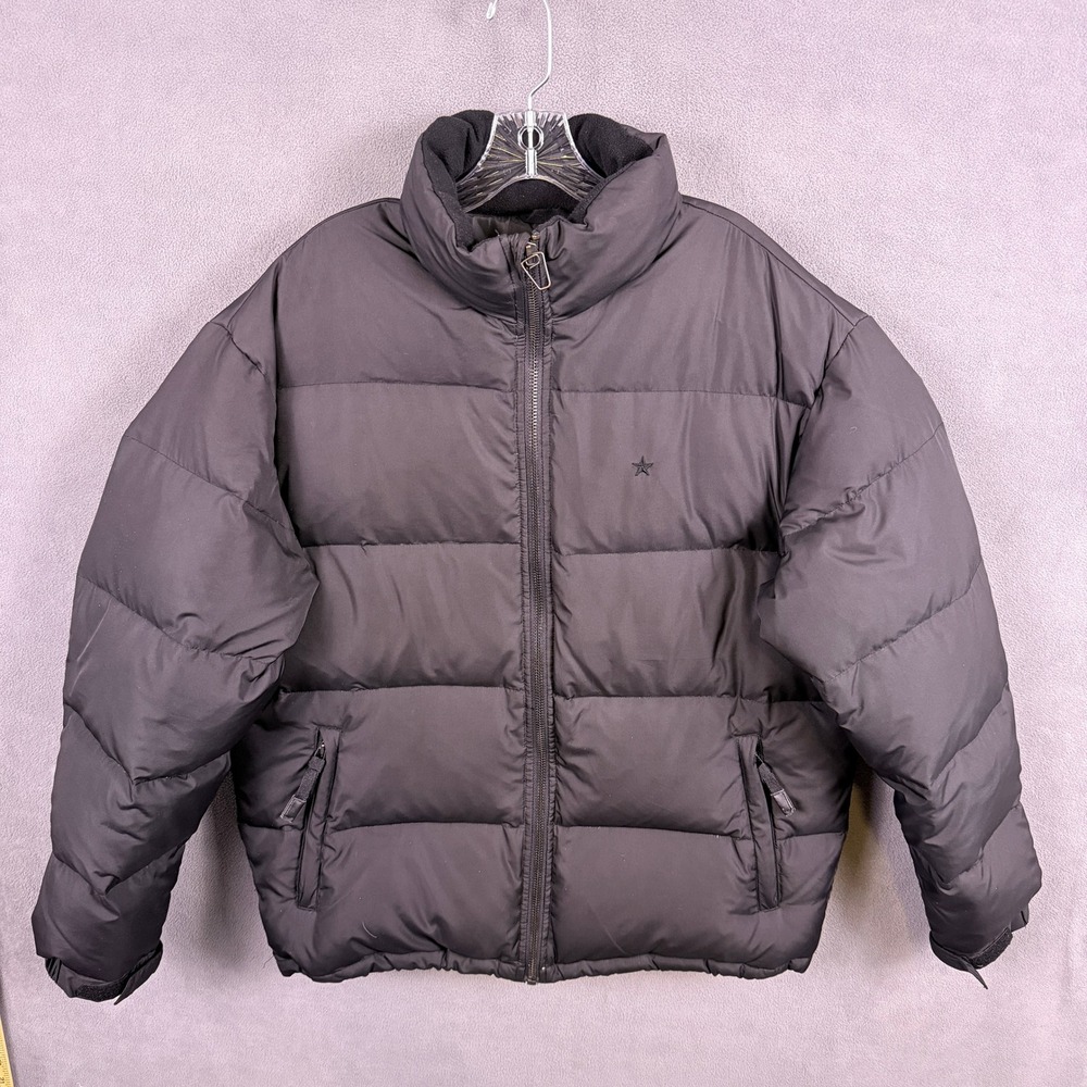 VTG Y2K Old Navy Down Puffer Jacket Mens Large Star Quilted Gorpcore Grunge - Picture 1 of 13